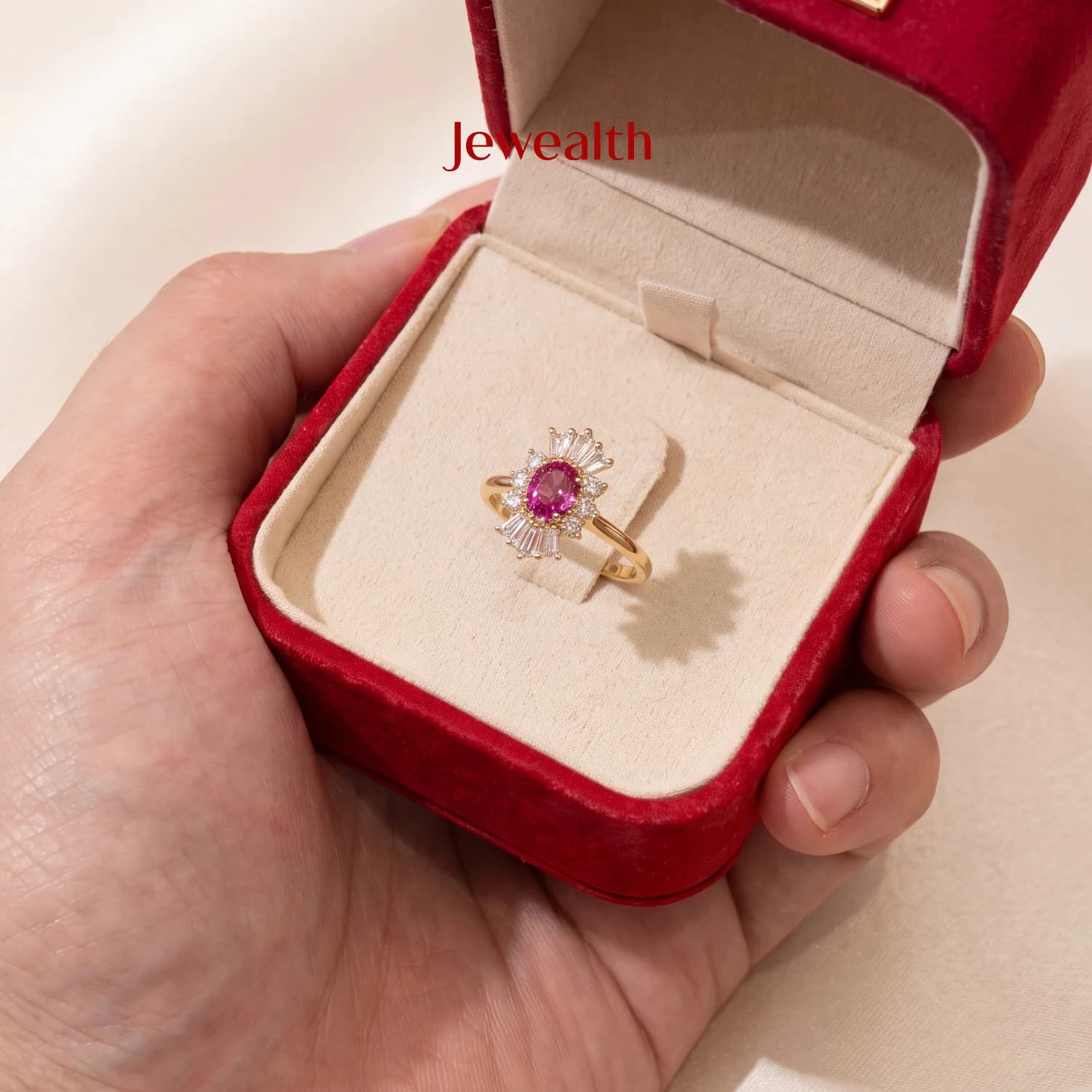 Ballerina ring featuring a hot pink Ruby 2