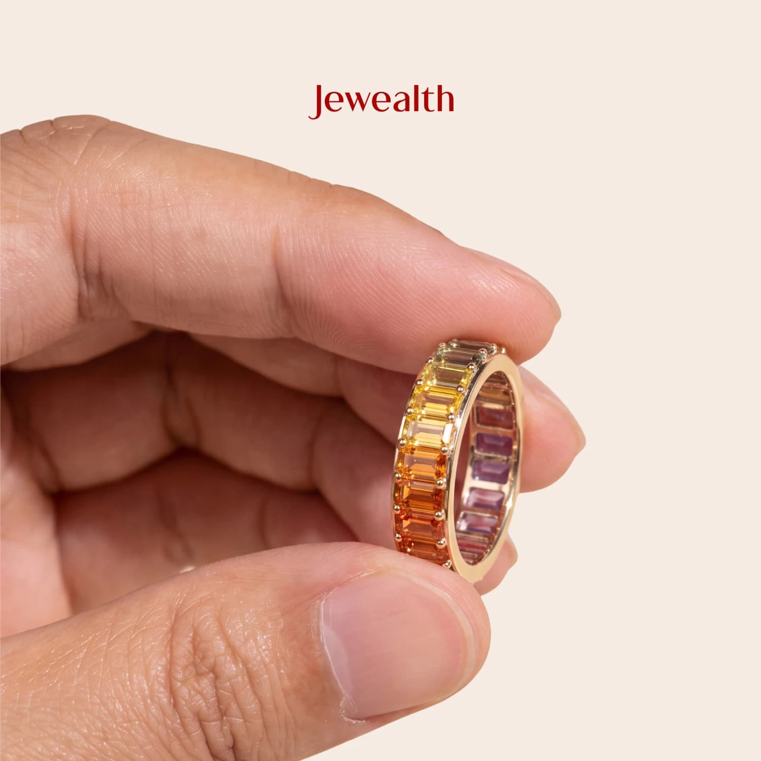 Eternity fancy sapphire ring 2