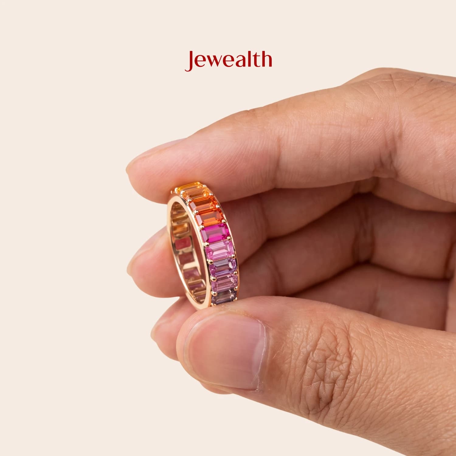 Eternity fancy sapphire ring 3