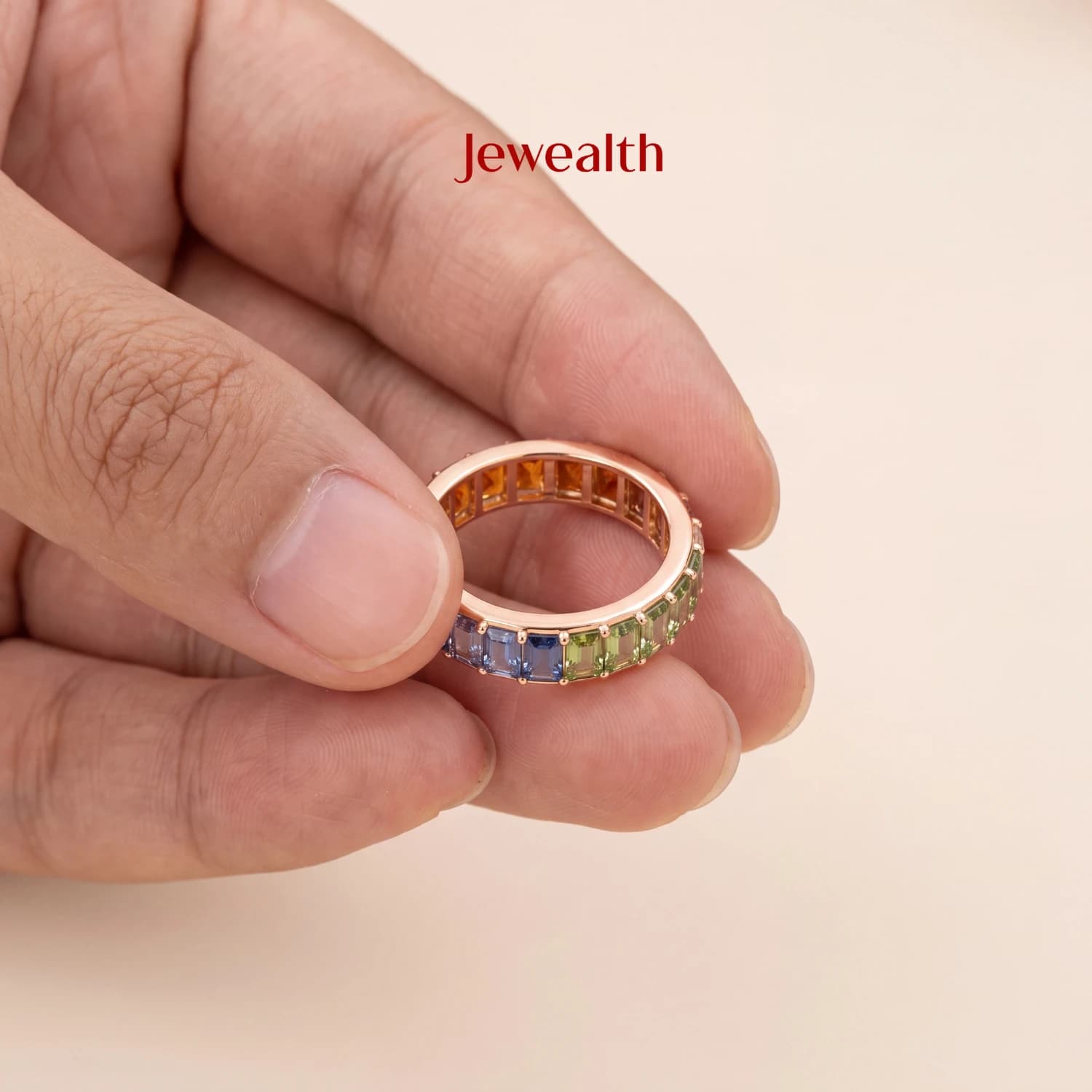 Eternity fancy sapphire ring 4
